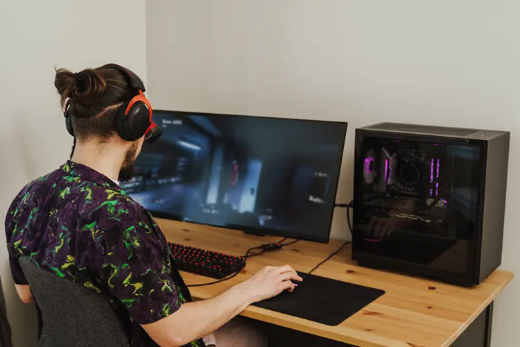 Gamer playing GTA 6 on a gaming PC Ireland