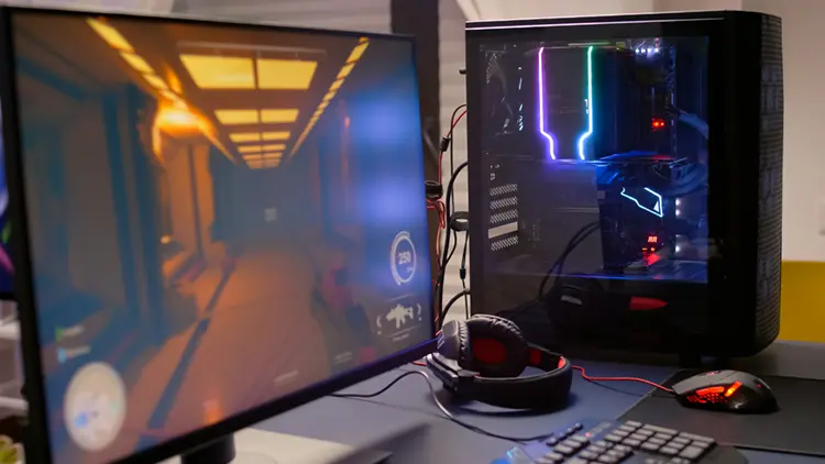 Close up of gaming monitor showing GTA 6 Ireland