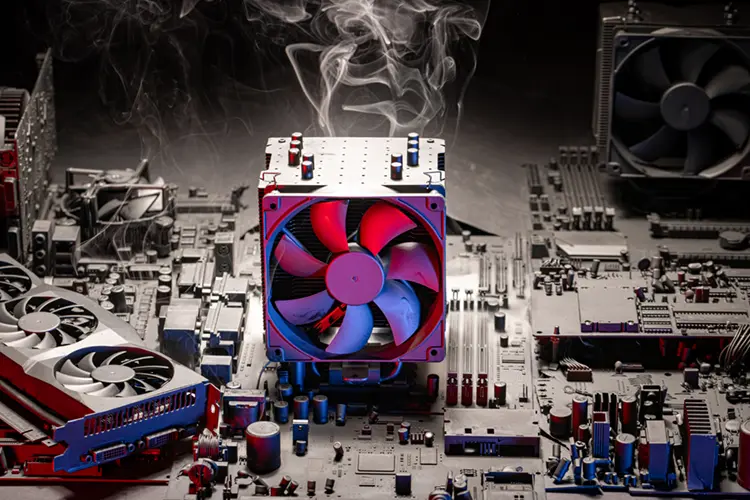 Detailed view of processor and RAM components gaming PC Ireland